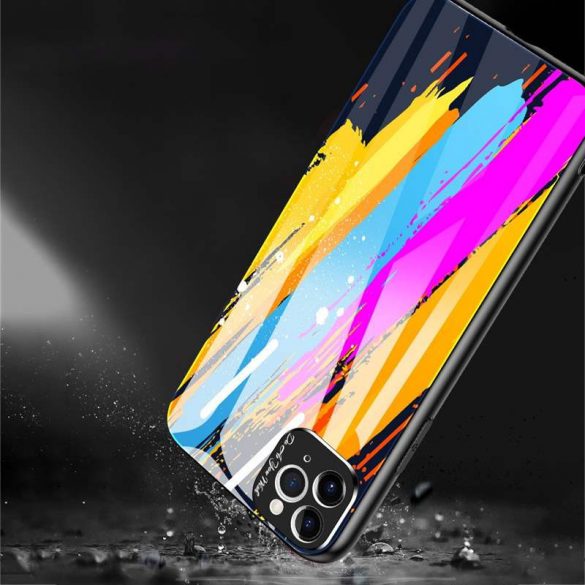 Carcasă din sticlă colorată din sticlă securizată rezistentă din sticlă temperată și husă pentru telefon cu cameră pentru iPhone 11 Pro Max model 2