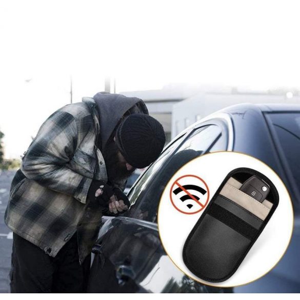 Vertical Signal Blocking Chest Radio Blocking Faraday Car Key Smartphone 14 cm x 10 cm negru