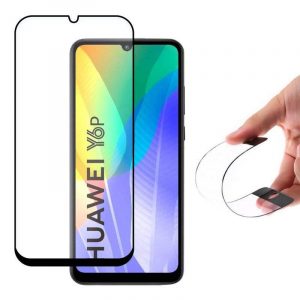 Wozinsky Husa completa Flexi Nano sticla hibrida folie de protectie pentru ecran cu rama Huawei Y6p folie de sticla neagra