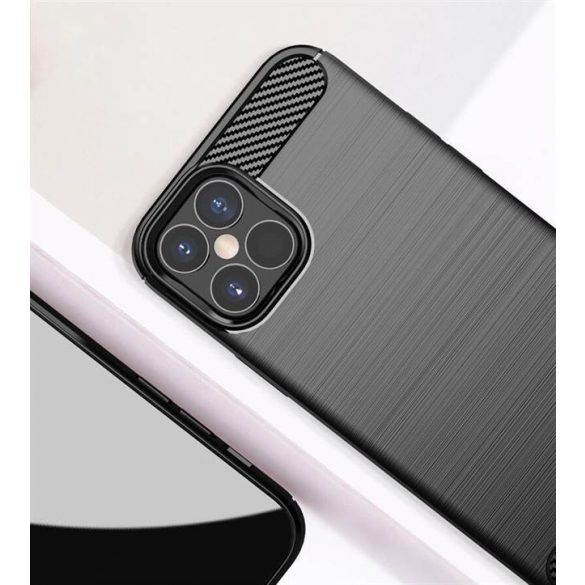 Husa carbon Husa flexibila Husa TPU Husa telefon neagra iPhone 12 mini