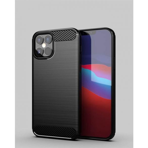 Husa carbon Husa flexibila Husa TPU Husa telefon neagra iPhone 12 mini