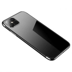 Clear Color Gel husă TPU Galvanizat husă iPhone 12 Pro Max negru husăuri de telefon