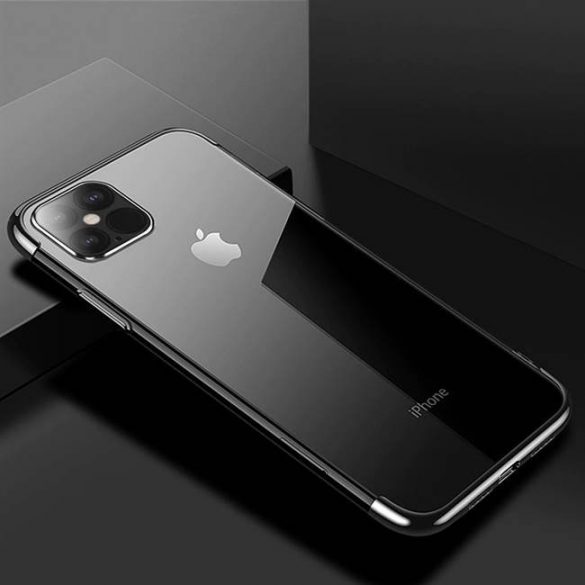 Clear Color Gel husă TPU Galvanizat husă iPhone 12 Pro Max negru husăuri de telefon