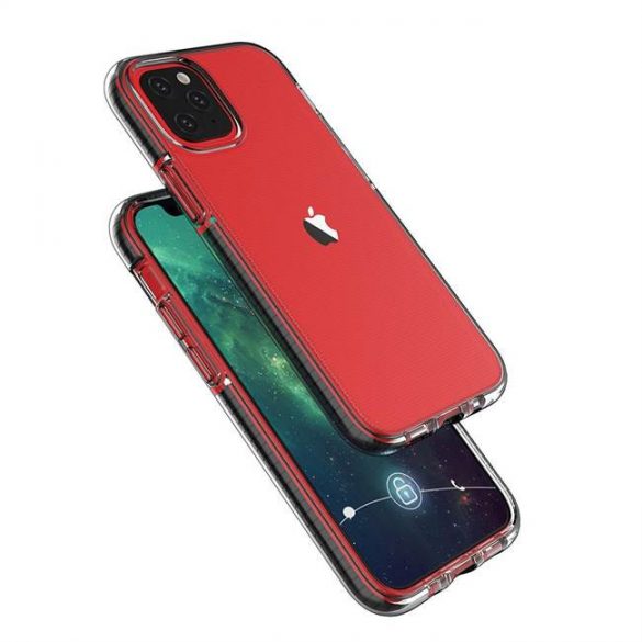 Husa Spring Husa de protectie cu gel TPU transparent cu rama colorata Husa telefon roz iPhone 12 mini