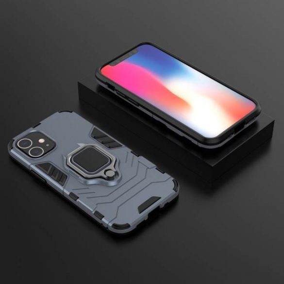 Ring Armor husă cu husă tare căptușit pentru iPhone 12 mini albastru husăuri de telefon