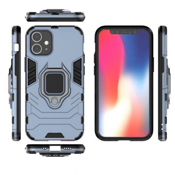 Ring Armor husă cu husă tare căptușit pentru iPhone 12 mini albastru husăuri de telefon