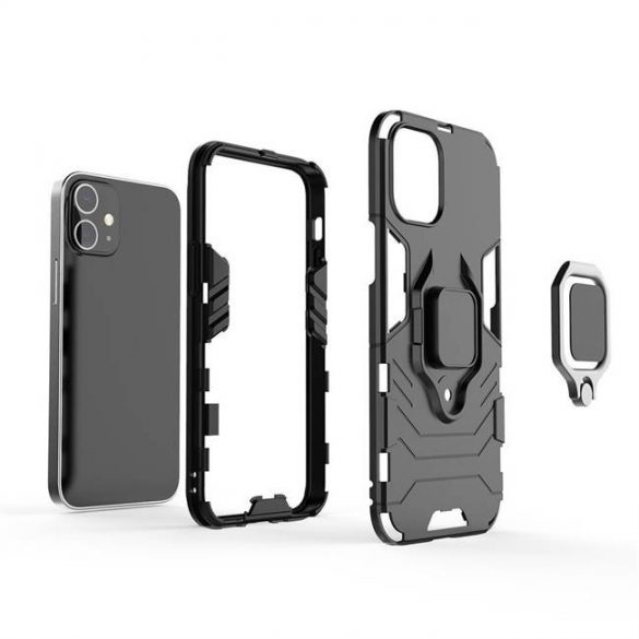 Ring Armor husă cu husă tare căptușit pentru iPhone 12 mini albastru husăuri de telefon