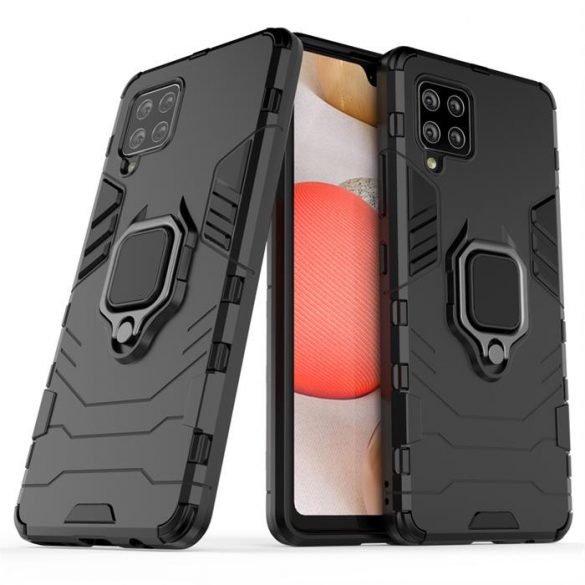 Husă Ring Armor Husă Kickstand Tough Rugged Husă pentru Samsung Galaxy A42 5G negru