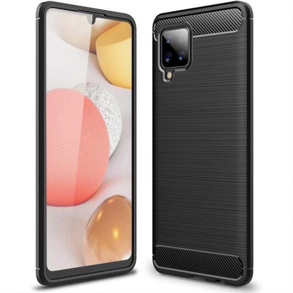 Husa Carbon Husa flexibila TPU pentru Samsung Galaxy A42 5G neagra