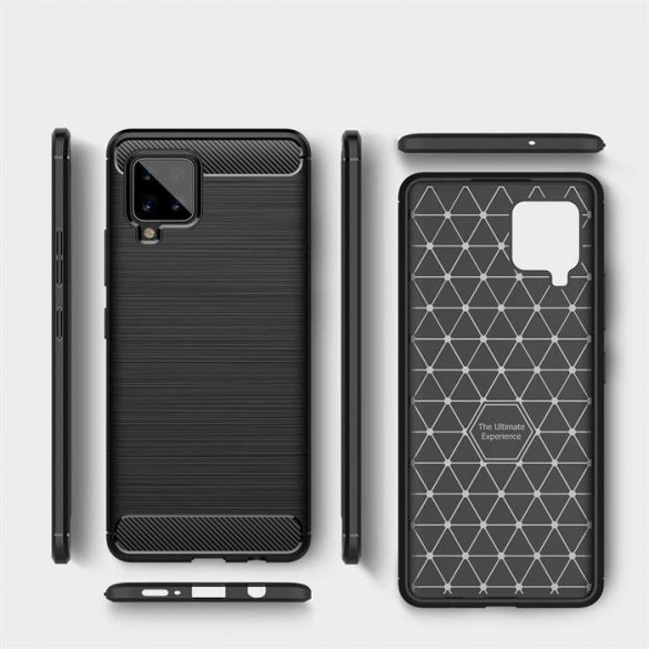 Husa Carbon Husa flexibila TPU pentru Samsung Galaxy A42 5G neagra