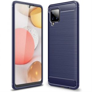 Husa Carbon Husa flexibila TPU pentru Samsung Galaxy A42 5G albastru