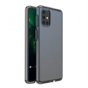 Spring Case husă de protecție cu gel TPU transparent cu cadru colorat pentru Samsung Galaxy M51 negru