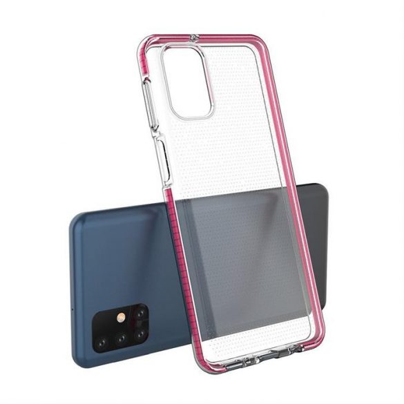 Spring Case husă de protecție cu gel TPU transparent cu cadru colorat pentru Samsung Galaxy M51 negru