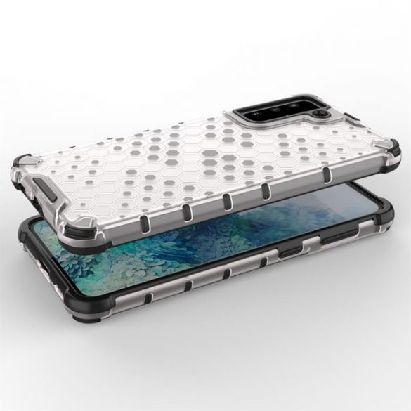 Honeycomb Husă Husă armură cu TPU Bumper pentru Samsung Galaxy S21+ 5G (S21 Plus 5G) albastru