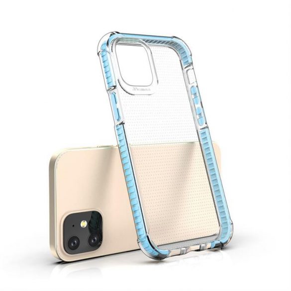 Husa de protectie rezistenta din gel Spring Armor transparent TPU cu cadru colorat pentru iPhone 12 mini albastru