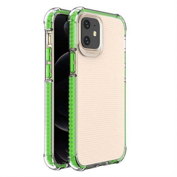 Husa de protectie rezistenta din gel Spring Armor TPU transparent cu cadru colorat pentru iPhone 12 mini verde