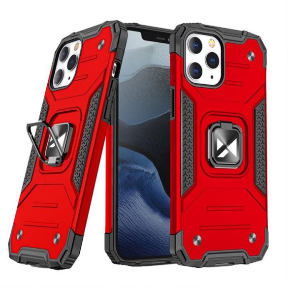 Wozinsky Ring Armor Husă Kickstand Tough Rugged Husă pentru iPhone 12 Pro Max roșu