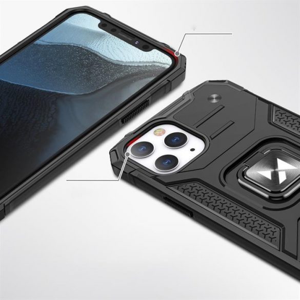 Wozinsky Ring Armor Husă Kickstand Tough Rugged Husă pentru iPhone 12 Pro Max roșu