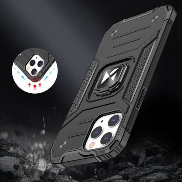 Wozinsky Ring Armor Husă Kickstand Tough Rugged Husă pentru iPhone 12 Pro Max roșu