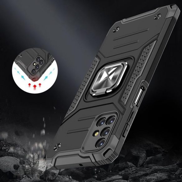 Wozinsky Ring Armor Husă Kickstand Tough Rugged Husă pentru Samsung Galaxy M31s albastru