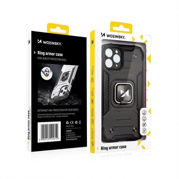 Wozinsky Ring Armor Husă Kickstand Tough Rugged Husă pentru Samsung Galaxy M31s albastru