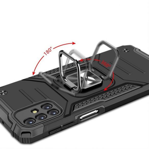 Wozinsky Ring Armor Husă Kickstand Tough Rugged Husă pentru Samsung Galaxy M31s argintiu