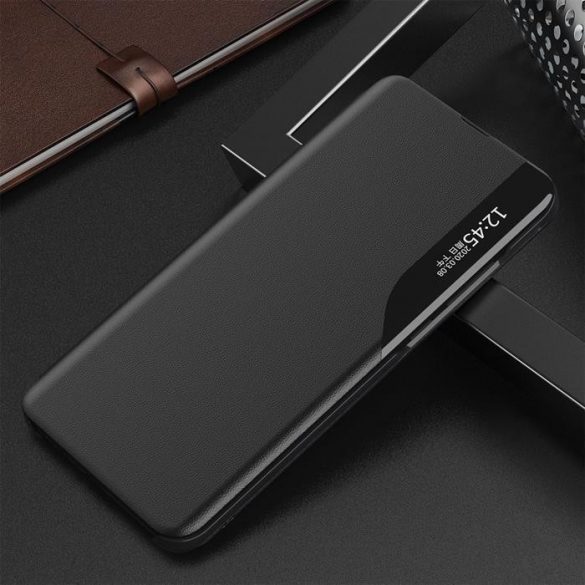 Eco Leather View Husă elegant husă de tip bibliotecă cu kickstand pentru Xiaomi Poco M3 / Xiaomi Redmi 9T negru