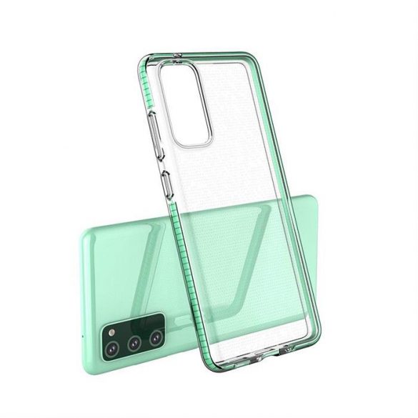 Spring husă clar TPU gel Husă de protecție cu cadru colorat pentru Samsung Galaxy S21 5G galben