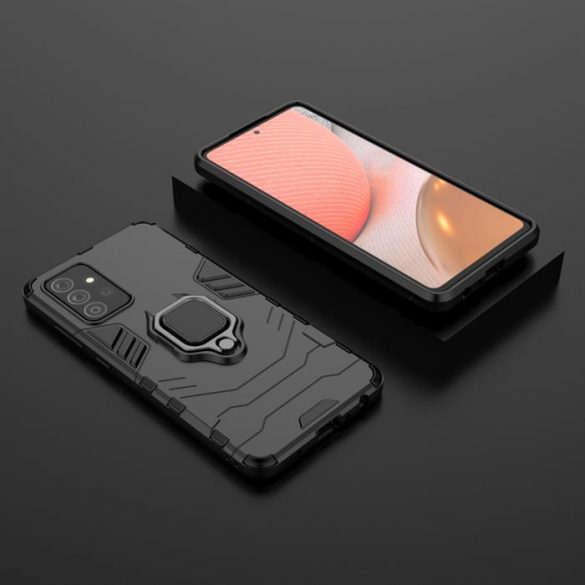 Husă Ring Armor Husă Kickstand Tough Rugged Husă pentru Samsung Galaxy A72 4G negru