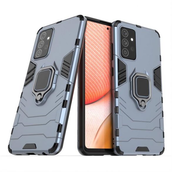 Husă Ring Armor Husă Kickstand Tough Rugged Husă pentru Samsung Galaxy A72 4G albastru