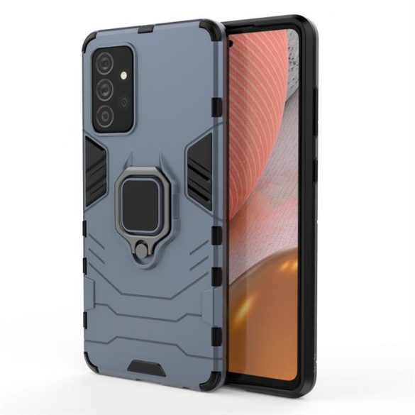 Husă Ring Armor Husă Kickstand Tough Rugged Husă pentru Samsung Galaxy A72 4G albastru