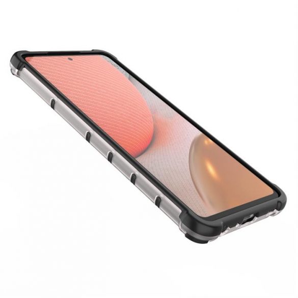 Husa armura Fagure cu TPU Bumper pentru Samsung Galaxy A72 4G transparent