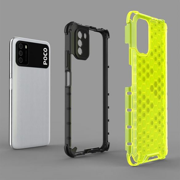 Honeycomb Husă Husă de armură cu TPU Bumper pentru Xiaomi Poco M3 transparent