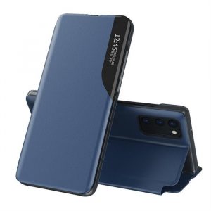 Eco Leather View HusăHusăelegantă tip bibliotecă cu suport pentru Samsung Galaxy A72 4G albastru