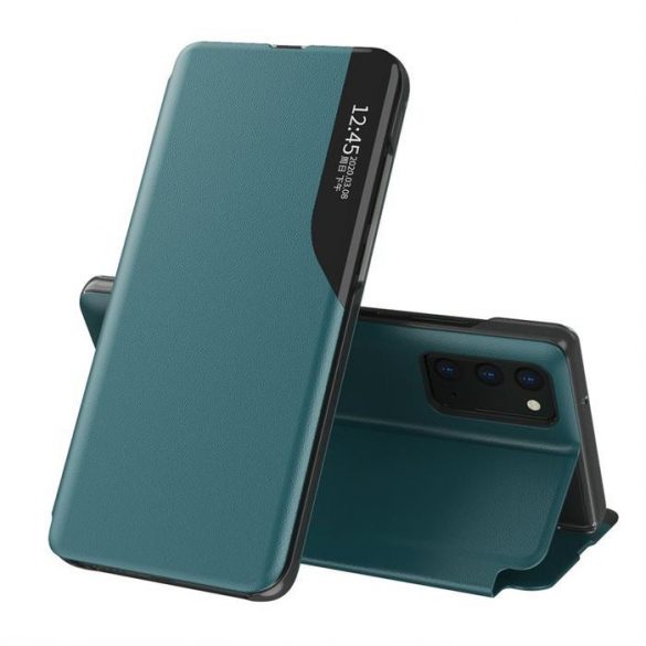 Eco Leather View HusăHusăelegantă tip bibliotecă cu suport pentru Samsung Galaxy A72 4G verde