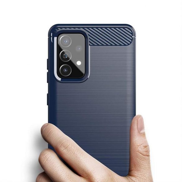 Husa Carbon Husa flexibila TPU pentru Samsung Galaxy A72 4G albastru