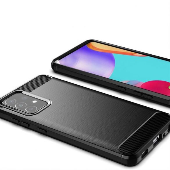 Husă din carbon cu Husă flexibil TPU pentru Samsung Galaxy A72 4G negru