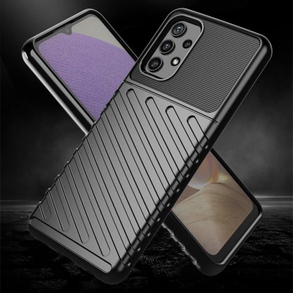 Thunder Husă Flexibil Tough Rugged Husă TPU husă pentru Samsung Galaxy A32 4G negru