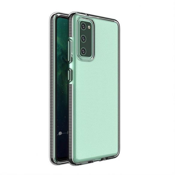 Spring Case husă de protecție cu gel TPU transparent cu cadru colorat pentru Samsung Galaxy A72 4G negru