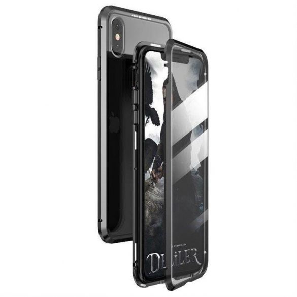 Wozinsky Full Magnetic Husă Full Body Front și Husă spate cu sticlă încorporată pentru Vivo X60 negru-transparent