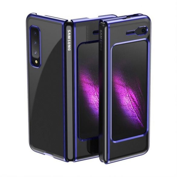 Carcasă placare Carcasă rigidă Cadru galvanizat Husă pentru Samsung Galaxy Fold albastru