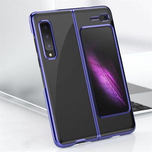 Carcasă placare Carcasă rigidă Cadru galvanizat Husă pentru Samsung Galaxy Fold albastru