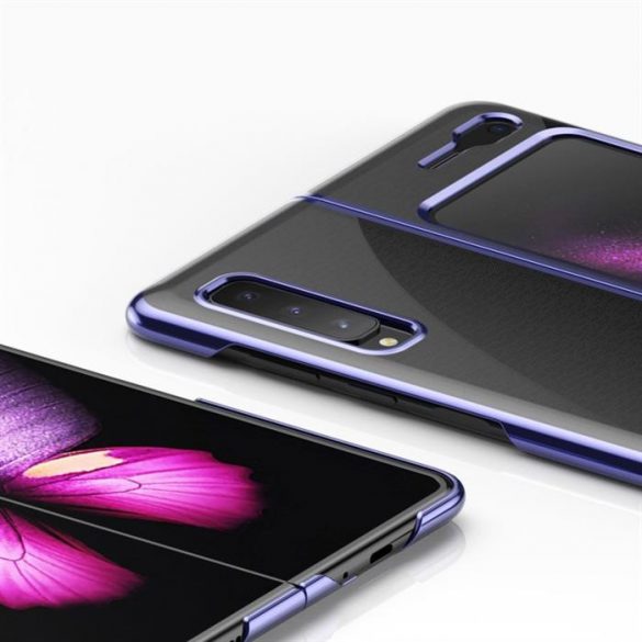 Carcasă placare Carcasă rigidă Cadru galvanizat Husă pentru Samsung Galaxy Fold albastru