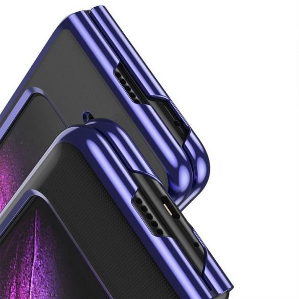 Carcasă placare Carcasă rigidă Cadru galvanizat Husă pentru Samsung Galaxy Fold albastru