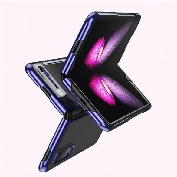 Carcasă placare Carcasă rigidă Cadru galvanizat Husă pentru Samsung Galaxy Fold albastru