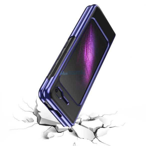 Carcasă placare Carcasă rigidă Cadru galvanizat Husă pentru Samsung Galaxy Fold neagră