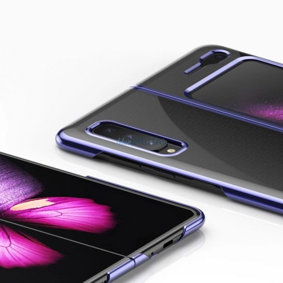 Carcasă placare Carcasă rigidă Cadru galvanizat Husă pentru Samsung Galaxy Fold neagră