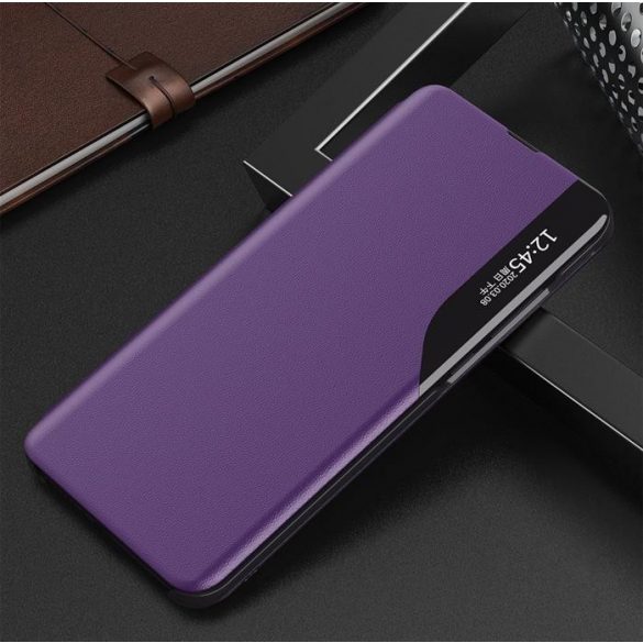 Eco Leather View Husă elegant husă de tip bibliotecă cu kickstand pentru Xiaomi Redmi K40 Pro + / K40 Pro / K40 / Poco F3 violet