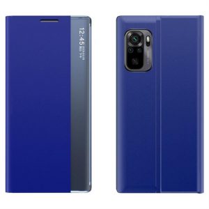 Sleep  Husă tip carte cu fereastră inteligentă pentru Xiaomi Redmi K40 Pro + / K40 Pro / K40 / Poco F3 albastru