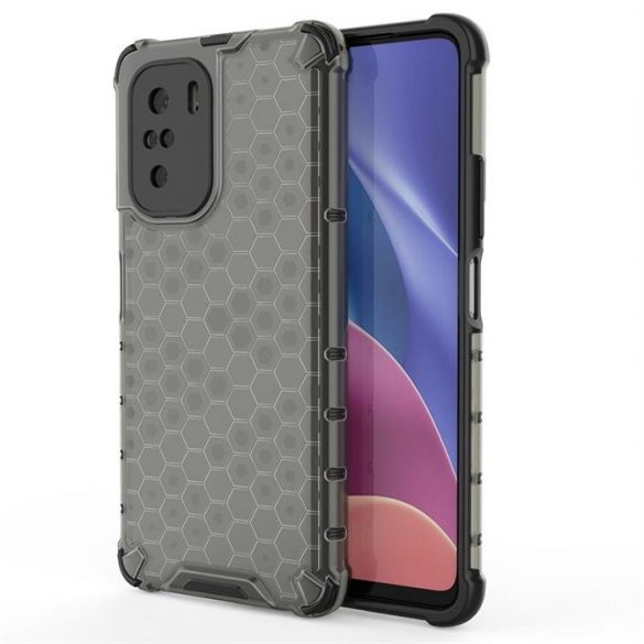 Honeycomb Husă Husă de armură cu TPU Bumper pentru Xiaomi Redmi K40 Pro + / K40 Pro / K40 / Poco F3 negru